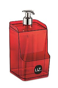 DISPENSER PARA DETERGENTE SLIM VERMELHO TRANSLUCIDO UZ