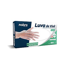 Luva vinil sem po *G* - Protecao contra agentes quimicos c/100unid - Nobre