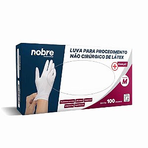 Luva latex com po *M* - P/ proced nao cirurgico 100unid - Nobre