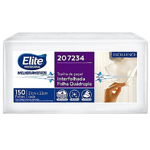 Papel Toalha Interfolhado Folha Quádrupla Softys Elite Excellence Com 150 Folhas