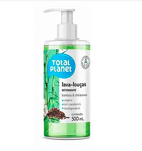 Lava-Louças Detergente Vegano de Bamboo e Chá Branco 500ml - Total Planet