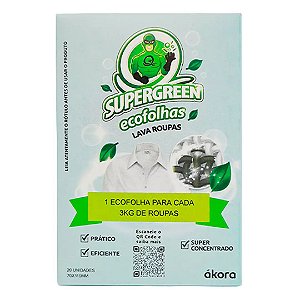 Supergreen Ecofolhas Lava Roupas - 20 unidades - Akora