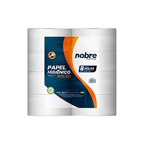 Papel higienico rolao c/8 x 10cmx300m (branco celulose virgem) - Nobre
