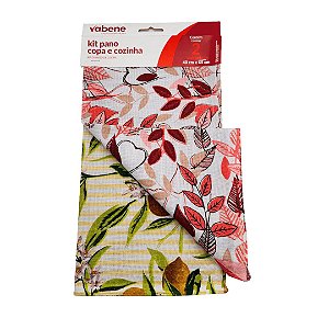 PANO PRATO 2UN FLORAL/LIMOES 40X65CM VABENE