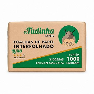 Toalha de Papel Interfolha 2D Luxo 20X21 1000 Fls Vo Tudinha