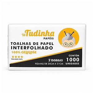 Toalha de Papel Interfolha Celulose 20X21 1000Fls Vo Tudinha