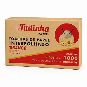Toalha de Papel Interfolha Branco 20X21 1000 Fls Vo Tudinha