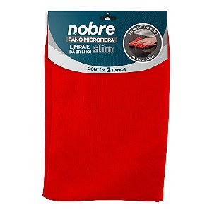 Pano de microfibra 40x60cm ( pacote c/ 2 unid.) vermelho Slim - Nobre