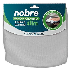 Pano de microfibra 30x30cm ( pacote c/ 2 unid) cinza Slim - Nobre