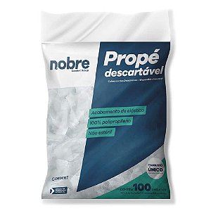 Prope sapatilha descartavel em TNT sanfonado 15gr (pacote c/ 100unid.) - Nobre