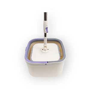 MOP GIRATORIO AGUA NOVA COM BALDE E ESFREGAO BRANCO SIMPLO