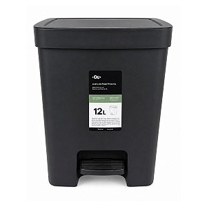 Lixeira Com Pedal Preto 12L Trium OU