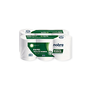 Papel toalha bobina 6x20cmx200m fardo plástico Slim - Nobre