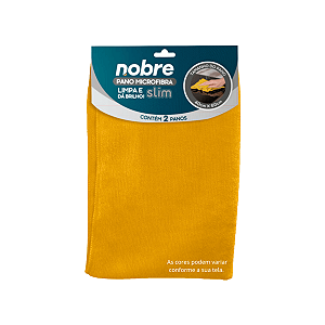 Pano de microfibra 40x60cm (pct c/2 un) amarelo Slim - Nobre