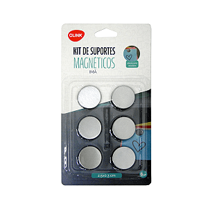 KIT 6 SUPORTES MAGNETICOS 2,5CM -  CLINK