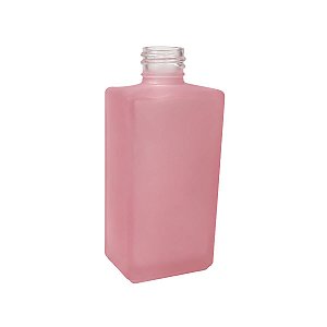 Frasco Vidro Square Rosa Bebe Fosco 250ml Sem Valvula
