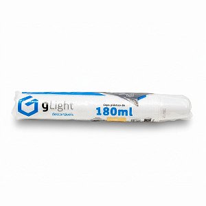 PACOTE COPO 180ML GLIGHT BRANCO PS 100un