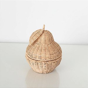 Cesto Organizador com Tampa Pera de Pástico 25 CM - Oikos