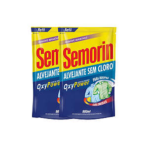 KIT COM 2 SEMORIN ALVEJANTE SEM CLORO TRADICIONAL 900ML