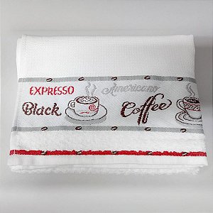 Pano de prato DOHLER VIGO 45cm x 70cm BRANCO/VERMELHO - 1un