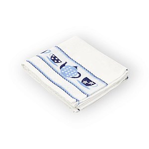 Pano de prato DOHLER VIGO 45cm x 70cm BRANCO/AZUL - 1un