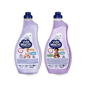 KIT VIDA MACIA LAVA ROUPAS+AMACIANTE GLICERINA E AMENDOAS 2L