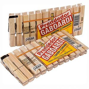 Prendedor de Roupas c/12UN Madeira Gaboardi