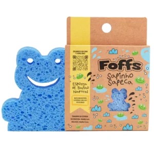 Esponja de Banho Natural Foffs Sapinho Sapeca Azul Akora