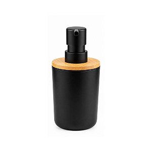 Porta Sabonete Liquido 430ml Preto Bambu Mimo Style