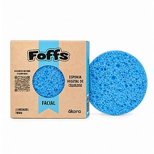 Esponja Vegetal de Celulose Facial Azul Foffs