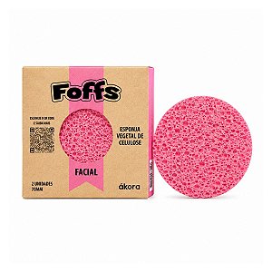 Esponja Vegetal de Celulose Facial Rosa Foffs