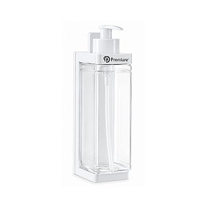 Suporte com Frasco Exclusivo com Valvula Pump Branco Premisse