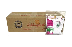 Caixa Garfo p/ sobremesa 20x50 cristal goldenplast