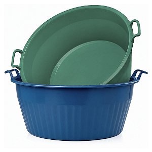 Bacia Plastica Extra Gigante Canelada 80L Arqplast