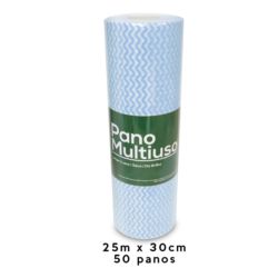 Pano multiuso SLIM 30cm x 25m - 50 panos picotado NOBRE azul