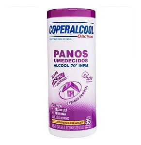 Pano umedecido coperalcool 70 bac lavanda 35un