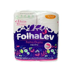 Papel higienico FolhaLev f.dupla 30m 4un