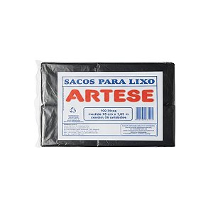 Saco lixo preto 100L 5uni Artese