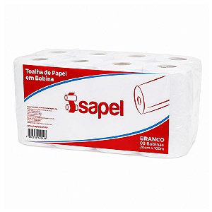 Toalha de Papel em Bobina 20x100x8 Branco Isapel