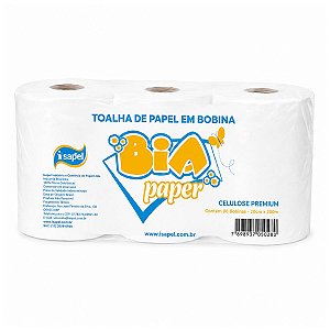 Toalha de Papel em Bobina 20x200x6 Celulose Bia Paper Isapel