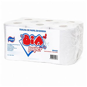 Toalha de Papel em Bobina Branco 20x200x6 Bia Paper Isapel