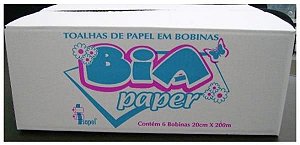 Toalha bobina 20x200x6 Bia Paper Branco Isapel