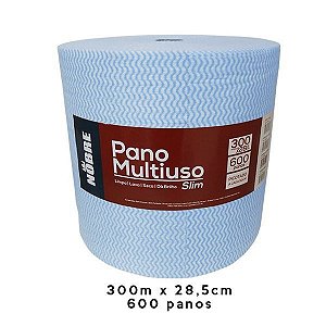 Pano multiuso SLIM 28cm x 300m picotado - 600 panos NOBRE azul