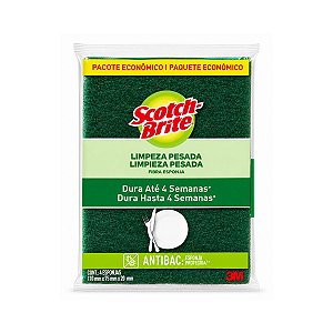 Esponja 3M Scotch Brite Limpeza Pesada Multiuso 4uni.