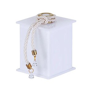 Enfeite cordão branco ouro