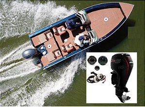Conjunto Barco Levefort Marajó Matrix 19 Freestyle Special Series+ Mercury 115 HP 4T Pro XS + Acessórios de montagem - Preço motor para PJ ou Produtor Rural