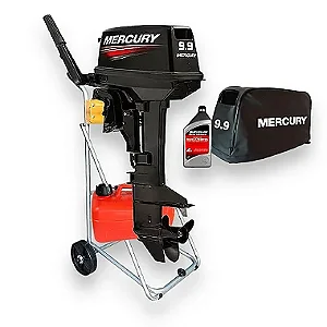 Motor de popa Mercury  9.9 HP 2T + Carrinho, Capa e Óleo -Faturamento INSCRIÇÃO ESTADUAL E PRODUTOR RURAL REGIÃO NORTE, NORDESTE E CENTRO-OESTE