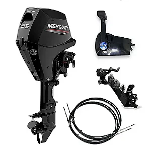 Motor de popa Mercury 25 HP EFI 4T Manche e Partida Elétrica + Kit Adaptação de comando a distância- Preço pessoa física