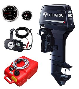 Motor de Popa Tohatsu M50EPTOL – 50 HP 2 Tempos, Rabeta Longa, Power Trim, Direção por Comando à Distância - Preço P. Rural e PJ