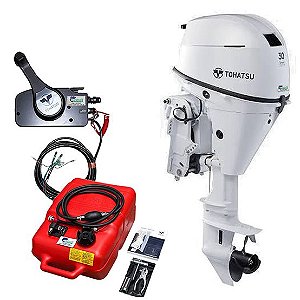Motor de Popa Tohatsu MFS30DEWETL – 30 HP 4 Tempos Branco com Comando à Distância Power Trim, Partida Elétrica e Rabeta Longa - Preço P. Rural e PJ